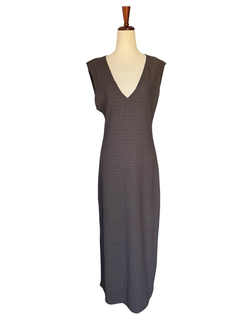 Reformation Palm Knit Dress Sleeveless Midi Dress in Cafe size Large
